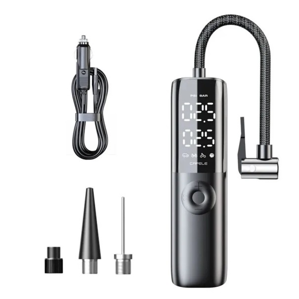 Bomba de neumáticos eléctrica de 12 V y 150 PSI, compresor portátil con manómetro para coche, motocicleta y bicicleta, cable de alimentación largo. 1
