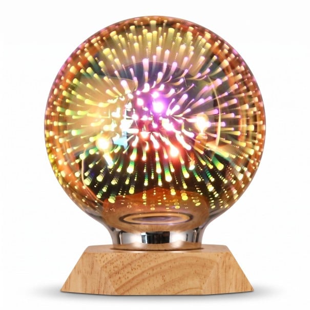 Bombilla LED G95 E27 Efecto de fuegos artificiales 6 W 85–265 V 50/60 Hz 9,5 x 13 cm Cubierta de vidrio plateado Patrón multicolor Para lámparas y luminarias 1