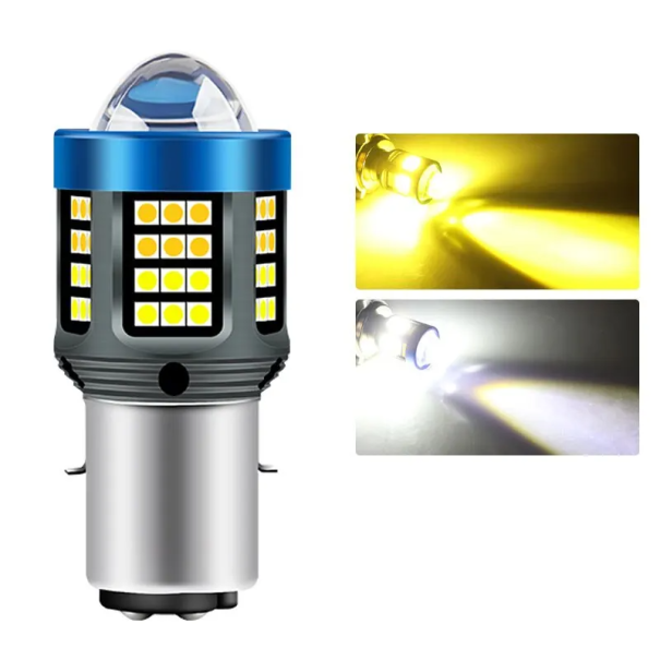 Bombilla LED para motocicleta BA20D, 12 V, cuerpo de aluminio, potentes luces para motocicleta, 20 000 lm, luz diurna, bombilla halógena de repuesto. blanco cálido