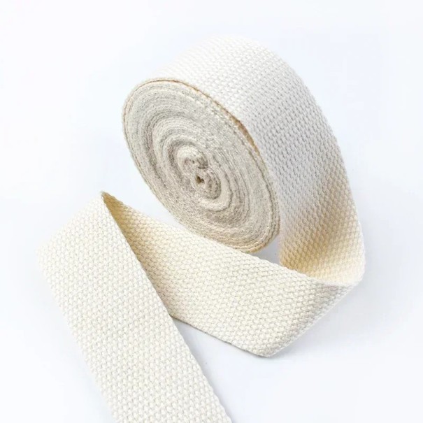 Bomull-polyesterband 38 mm 4 m Solid bälte 1,3 mm tjockt Slitstarkt material Hög belastningskapacitet Universell användning Sy, tillverkning, fästning, utomhus beige