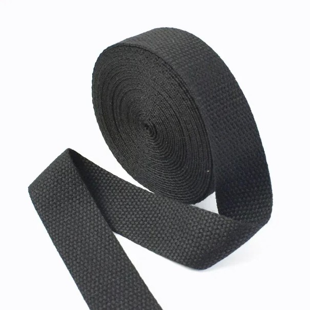 Bomull-polyesterband 50 mm 4 m Solid bälte 1,3 mm tjockt Slitstarkt material Hög belastningskapacitet Universell användning Sy, tillverkning, fastsättning, utomhus svart