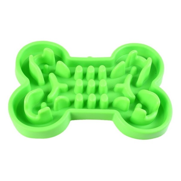 Bone-Shaped Anti-Gulping Bowl green L