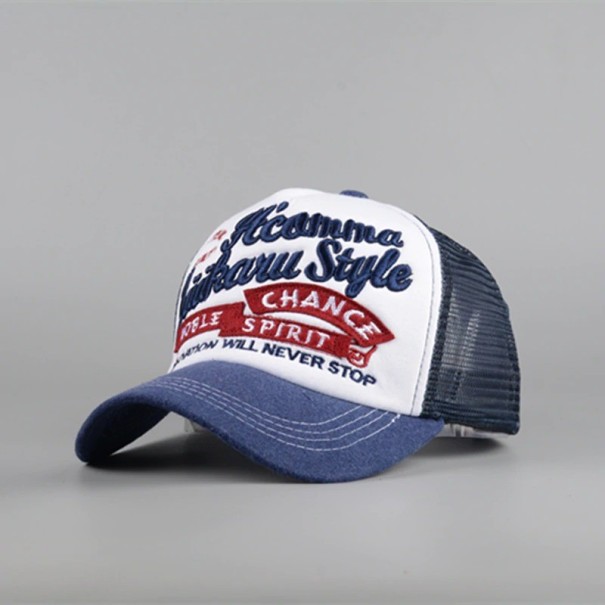Boné Trucker com Inscrição T126 azul escuro