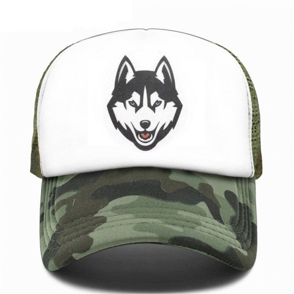 Boné Trucker com Lobo camuflado