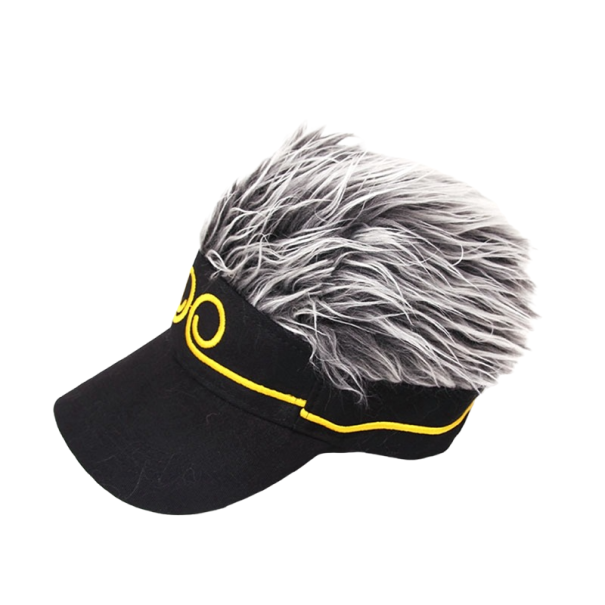 Boné unissexo com cabelo falso Z185 cinzento