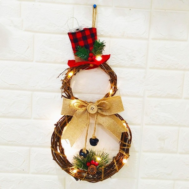 Bonhomme de neige LED en osier de Noël 1