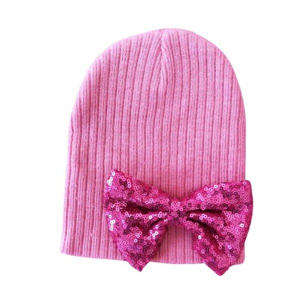 Bonnet d'enfant avec nœud Molly rose foncé