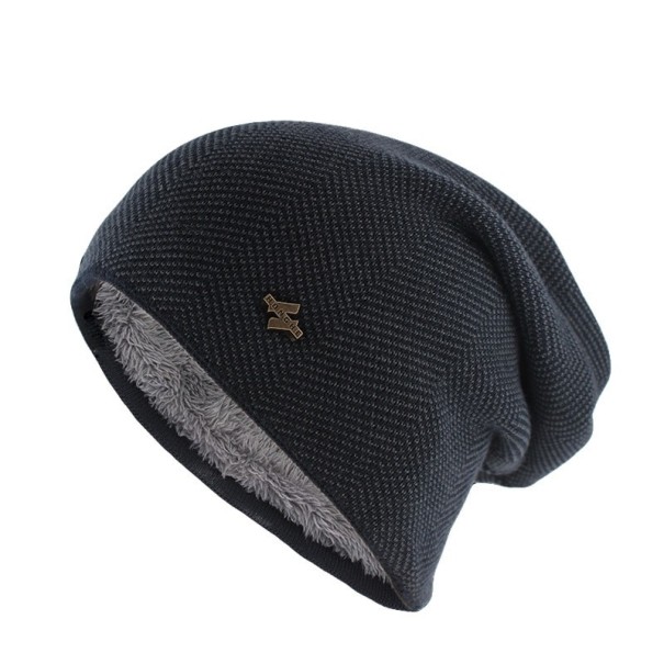 Bonnet d'hiver avec fourrure gris