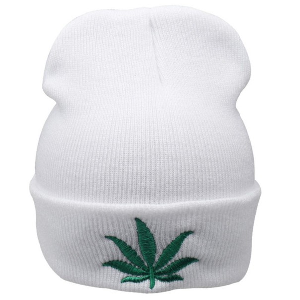 Bonnet d'hiver avec impression de chanvre blanc