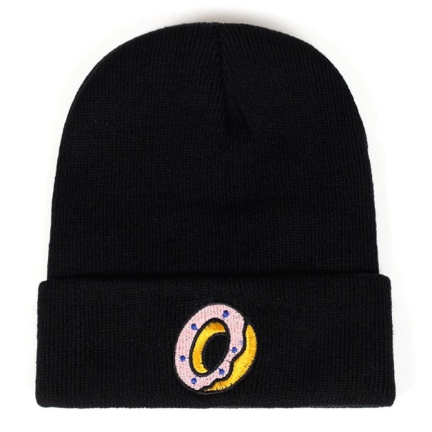 Bonnet d'hiver avec impression de donut noir