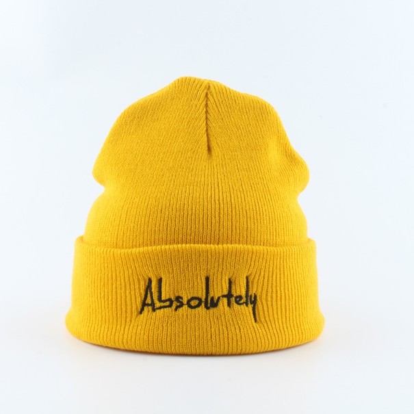 Bonnet d'hiver avec inscription jaune