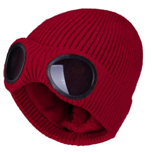 Bonnet d'hiver avec lunettes bordeaux