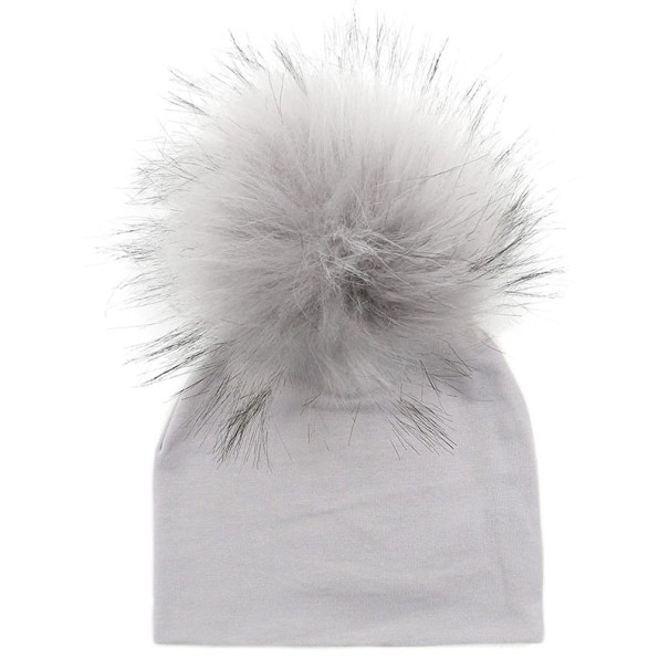 Bonnet d'hiver pour enfants avec pompon J3026 gris S