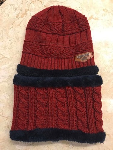 Bonnet d'hiver pour enfants + écharpe gratuite J2870 rouge