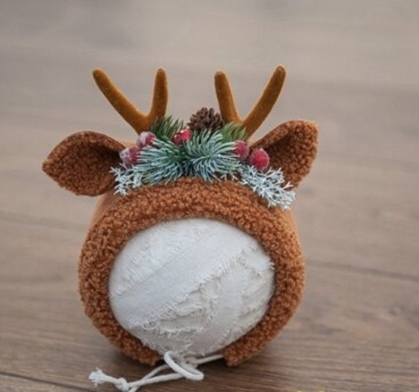 Bonnet d'hiver pour enfants Renne marron