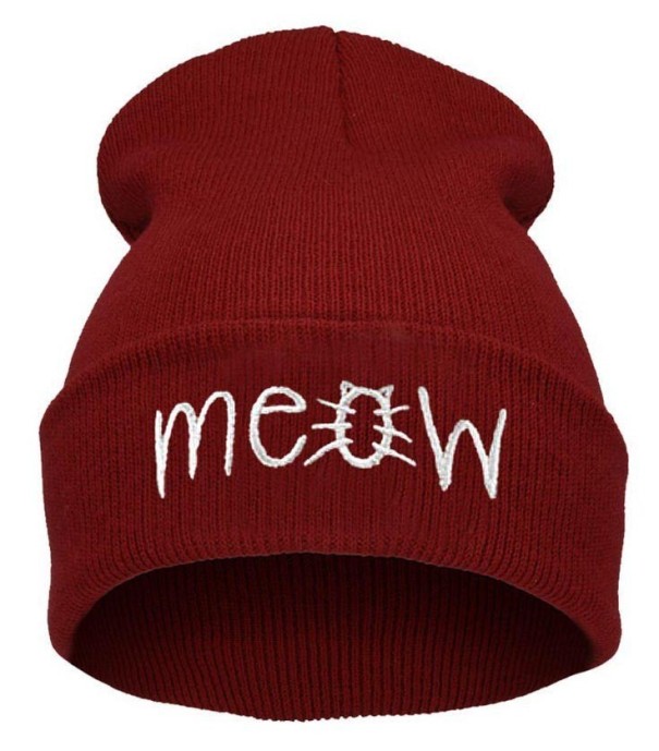 Bonnet d'hiver pour femme Meow J1684 rouge