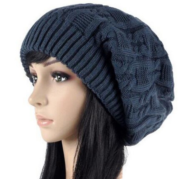 Bonnet d'hiver pour femmes Emma bleu foncé