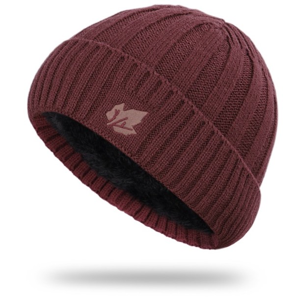 Bonnet d'hiver tricoté bordeaux