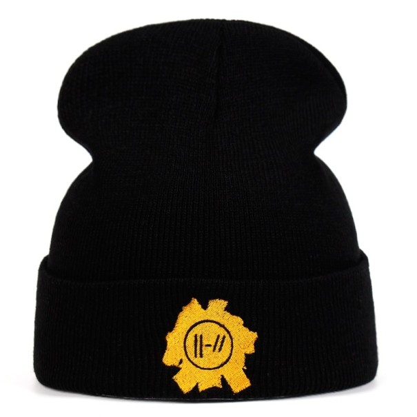 Bonnet d'hiver unisexe avec impression noir