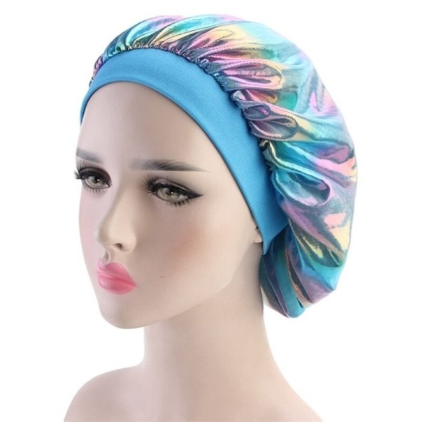 Bonnet de bain arc-en-ciel bleu