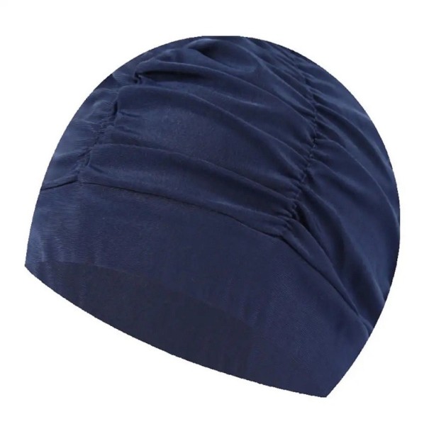 Bonnet de bain en nylon étanche Bonnet de piscine Élastique Équipement pour nageurs bleu foncé