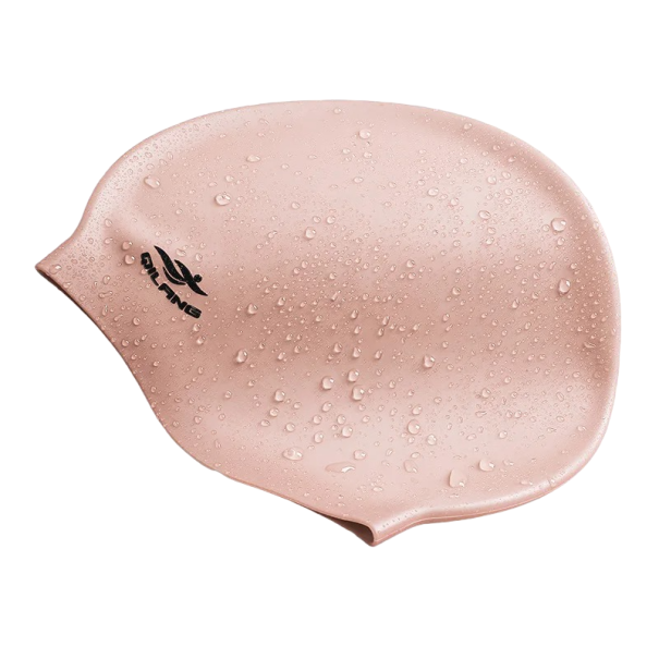 Bonnet de bain en silicone étanche et hautement élastique pour hommes et femmes Équipement de nage Bonnet de piscine avec protection des oreilles Unisexe rose clair