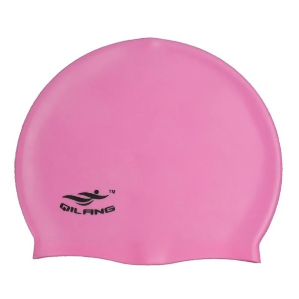 Bonnet de bain en silicone étanche et hautement élastique pour hommes et femmes Équipement de nage Bonnet de piscine avec protection des oreilles Unisexe rose