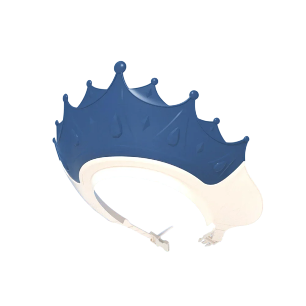 Bonnet de shampoing en silicone 15 x 13 cm Couronne pour enfants et nouveau-nés Protection des yeux lors du lavage des cheveux Aide au bain pour la douche bleu