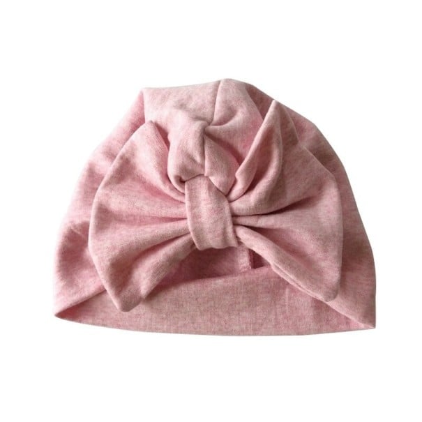 Bonnet en coton pour enfants avec nœud rose 1-3 ans