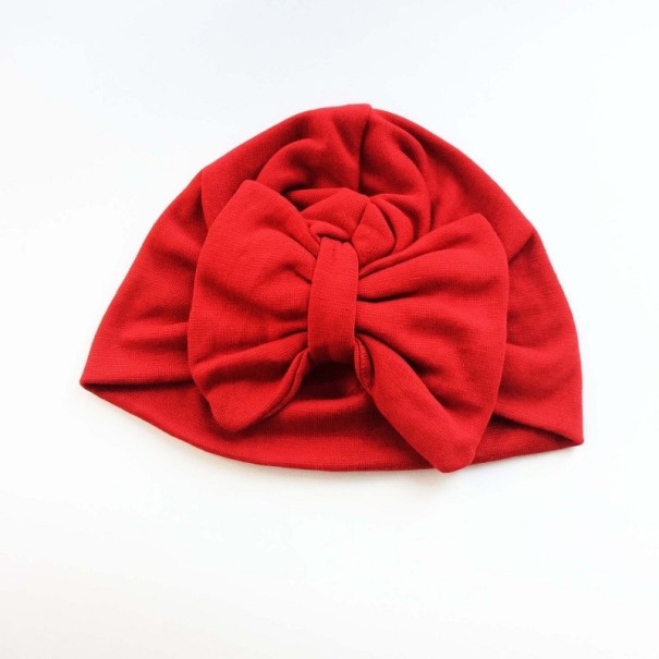 Bonnet en coton pour enfants avec nœud rouge 1-3 ans
