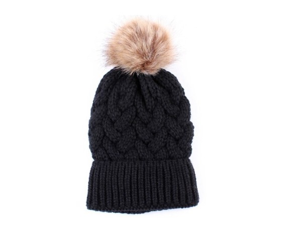 Bonnet en tricot pour femme Mandy noir