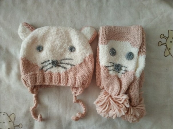 Bonnet et écharpe d'hiver pour enfants 6-12 mois A