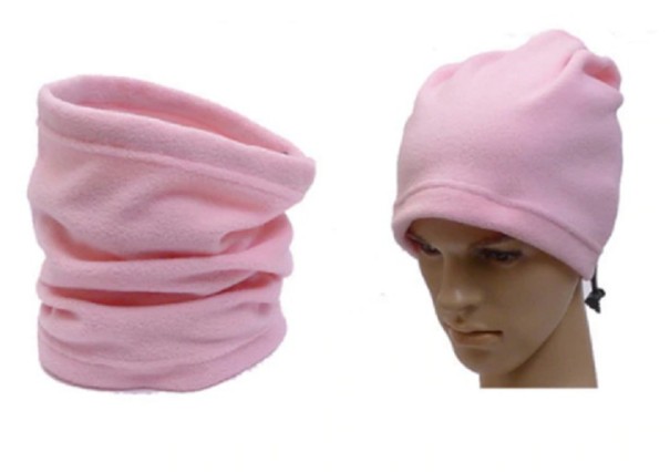 Bonnet et écharpe d'hiver pour homme 2 en 1 J3240 rose