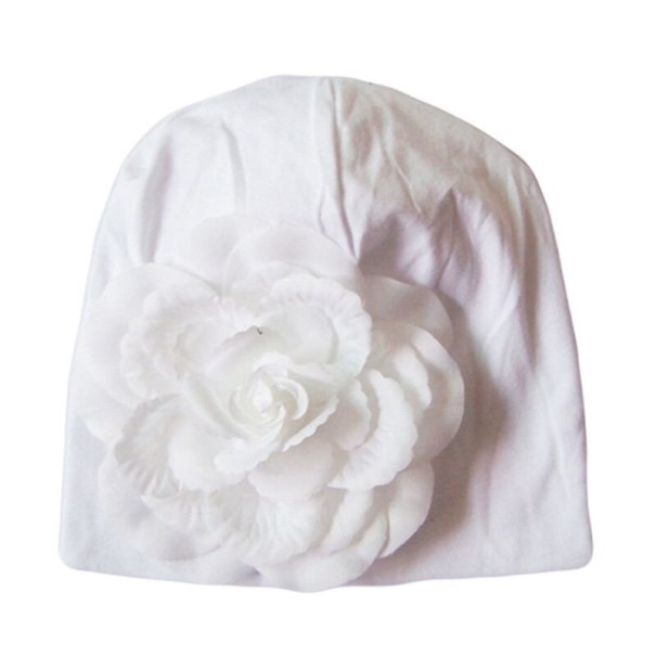 Bonnet fille avec fleur A496 4