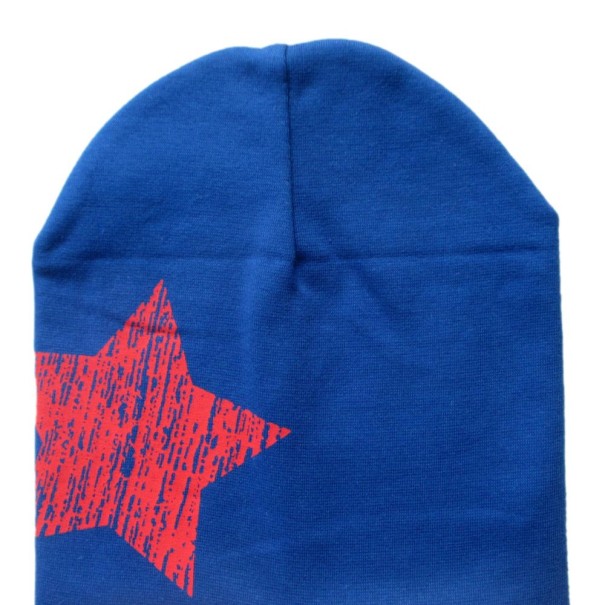 Bonnet léger pour enfant avec imprimé étoiles J3131 bleu