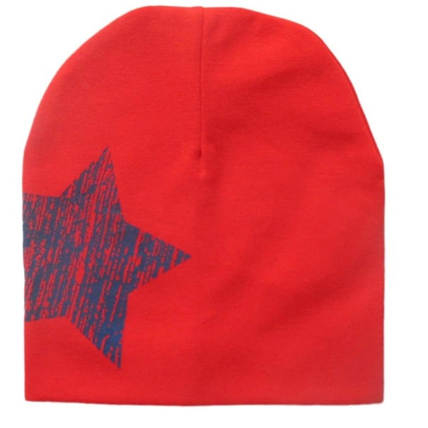 Bonnet léger pour enfant avec imprimé étoiles J3131 rouge