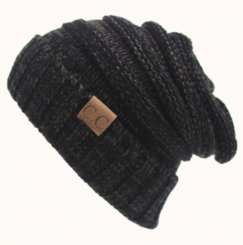 Bonnet tricoté J3244 gris-noir