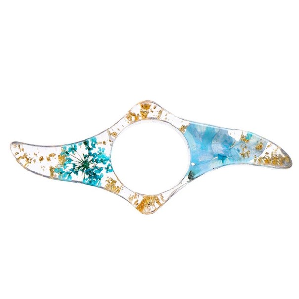 Bookmark with Thumb Hole 8.5 × 3.5 cm One-Handed Reading Floral Design Reading Aid blue