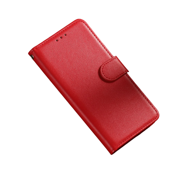 Bőr flip tok Samsung Galaxy A20e telefonhoz piros