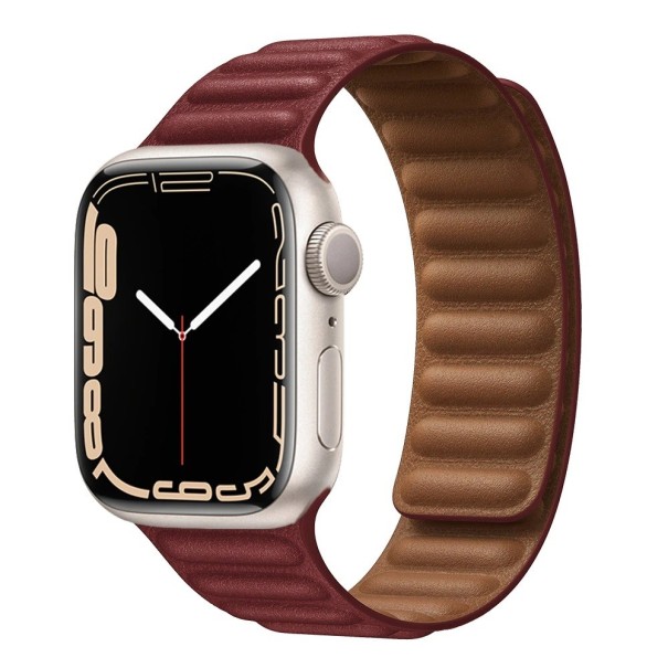 Bőr szíj Apple Watchhoz 42mm / 44mm / 45mm bordó