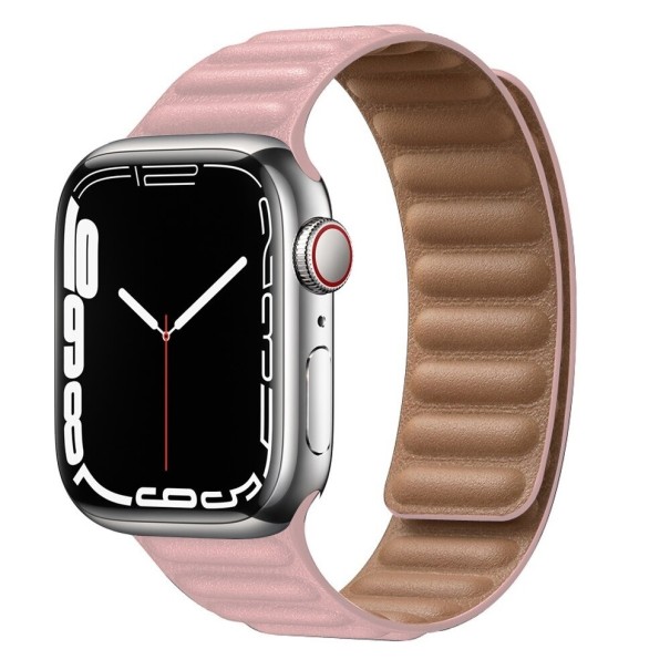 Bőr szíj Apple Watchhoz 42mm / 44mm / 45mm rózsaszín