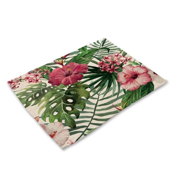Borddækning med tropiske blomster 2