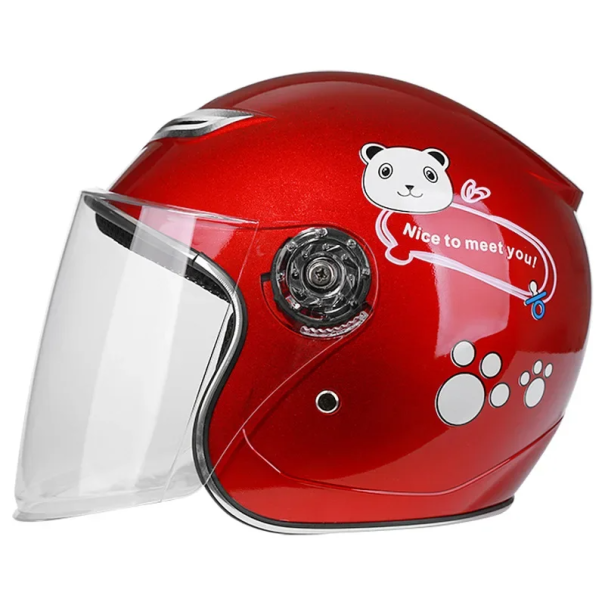 Børne-flip-up motorcykelhjelm 5-12 år Beskyttende motorcykelhjelm Dimensioner 23 x 27 x 20 cm Sikker PP plast Komfortabel polstring rød