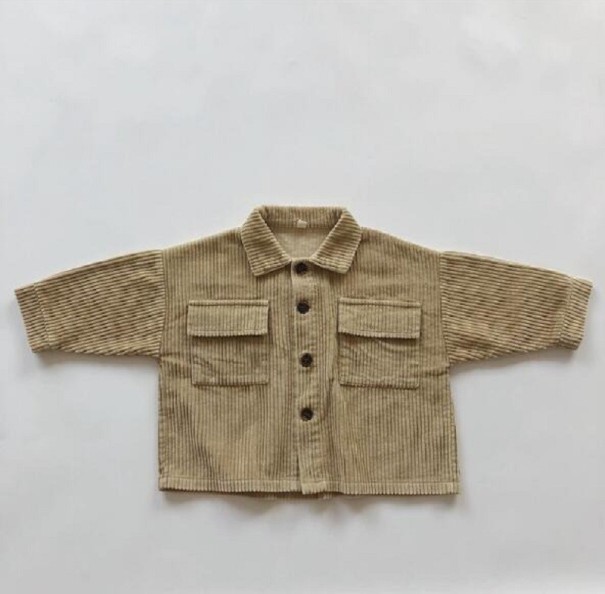 Børne fløjlsjakke L2078 beige 18-24 måneder