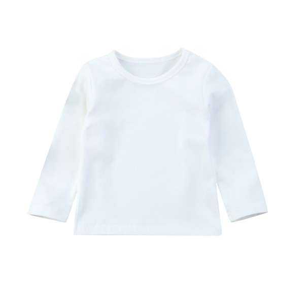 Børne langærmet T-shirt B1645 hvid 6-12 måneder