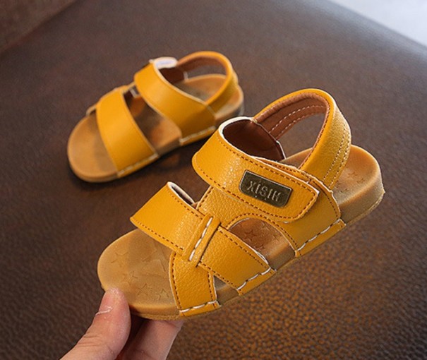 Børne quiltede sandaler mørkegul 26