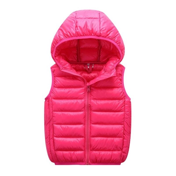 Børne quiltet vest L1838 mørkerosa 10