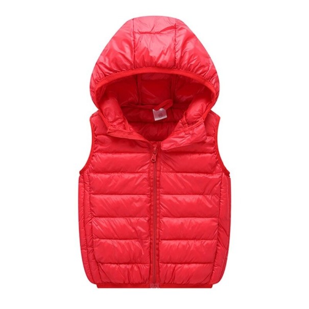 Børne quiltet vest L1838 rød 5