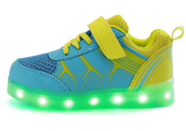 Børne selvlysende sneakers A356 gul 33