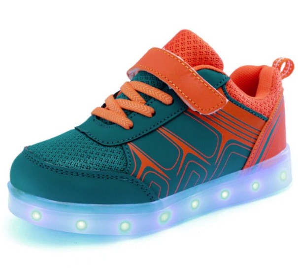 Børne selvlysende sneakers A356 orange 29,5